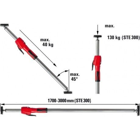 Штанга розпірка телескопічна BESSEY 1.7-3м