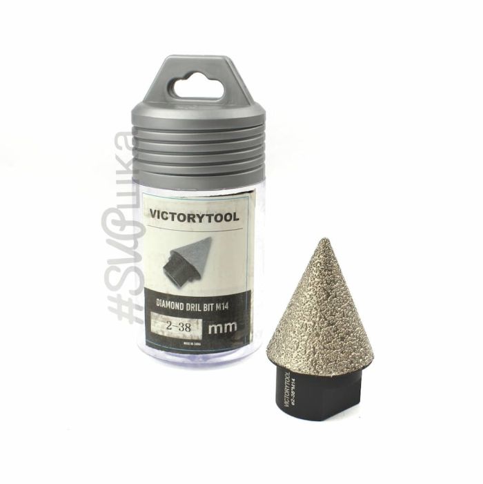 Фреза конусна VICTORYTOOL 2-38 мм алмазна М14